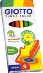 Набор фломастеров цветных Giotto Turbo Color, 2.8 мм, 6 цветов, картонная коробка 6 цветов, (10 шт/уп)